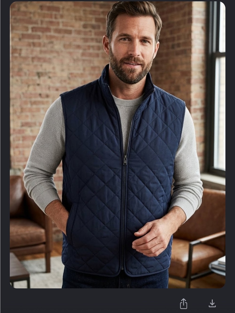 Banana Republic Quilted Navy Vest